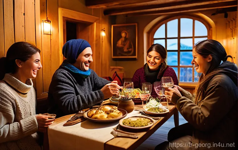 조지아 스키 리조트 정보 - **Prompt:** A lively, family-friendly scene at Bakuriani ski resort. In the foreground, a group of c...