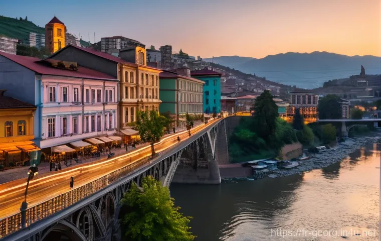 조지아의 여행 블로거 추천 - A stunning, panoramic landscape of the majestic Greater Caucasus Mountains in Georgia, under a clear...